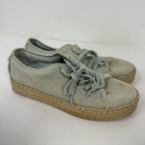 Tretorn Gray Canvas Platform Espadrille Sneakers Casual